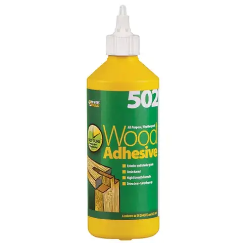 Everbuild 502 D3 Waterproof PVA Wood Glue 1L