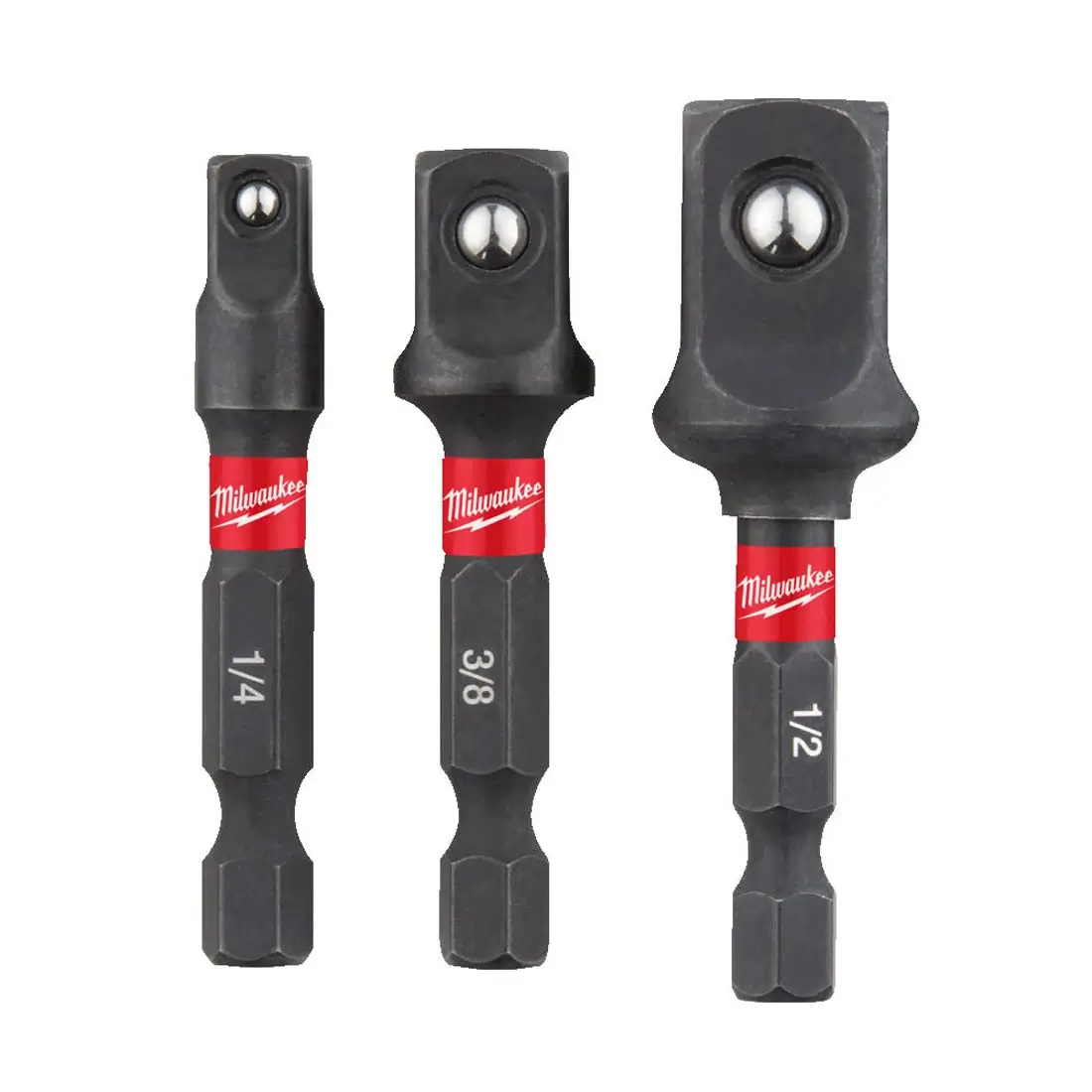 Milwaukee Shockwave 3pc Impact Adapter 1/4 H