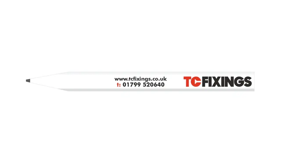 TC Fixings Carpenters Pencil White (MEDIUM)