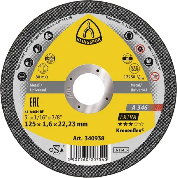 Klingspor 115x1.6x22mm Metal Cut Off Discs