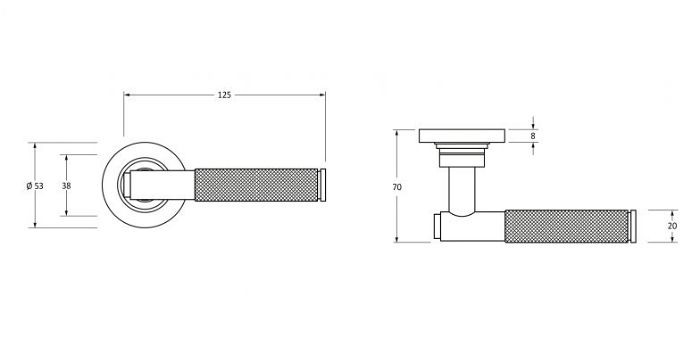 line drawing of from the anvil brompton lever on rose