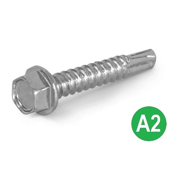 A2 Stainless Hex Head SelfDrilling Tek Screws DIN 7504K 5.5mm x 38mm