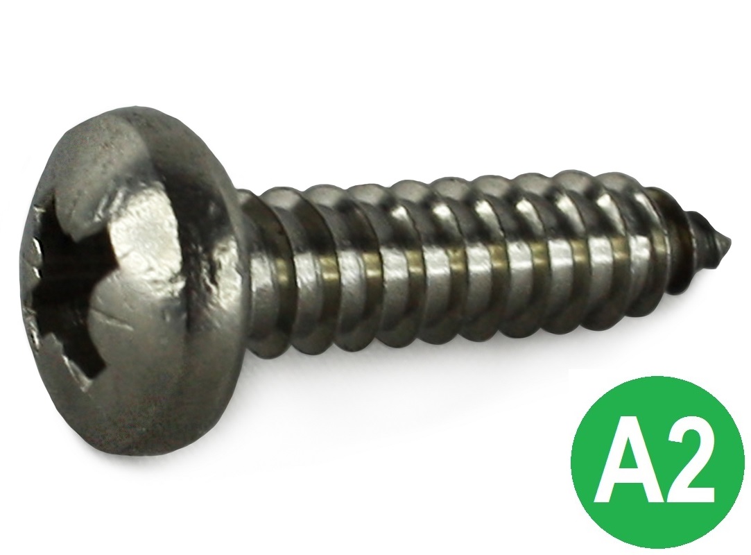 No.8 No.10 No.12 A2 STAINLESS STEEL POZI PAN HEAD SELF TAPPING SCREWS TAPPERS 