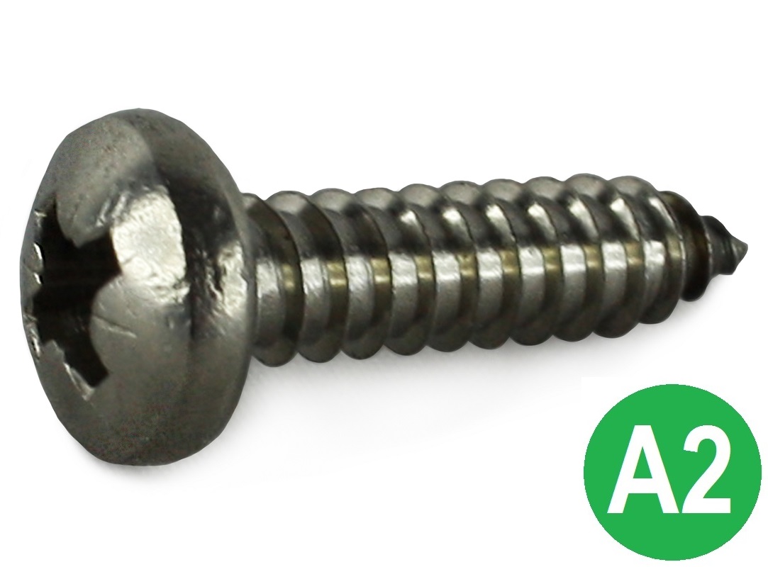 R-TECH 337127 Pozi Pan Head Self-Tapping A2 S/St Screws No.6 1/2in 13 - View #8