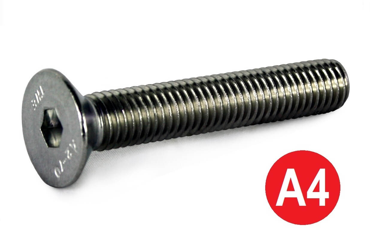 Tornillo TITANIO M6 X 20mm - Cabeza Avellanada, Grado 5, Norma DIN 7991/ISO 10642