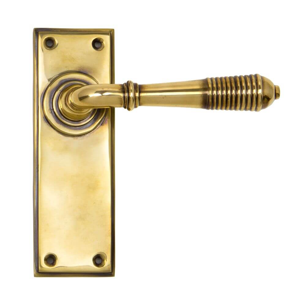 Anvil 33083 Aged Brass Reeded Lever Latch Set