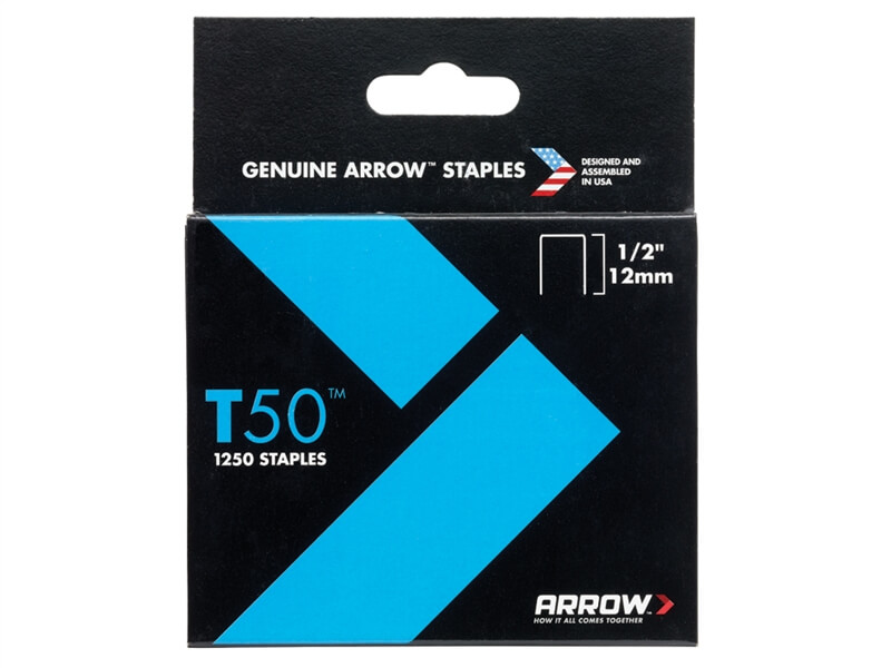 Arrow T50 Staples 12mm (1/2in) Box 1250