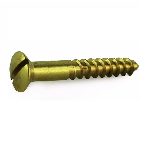 #1 Slotted Flat Head Solid Brass Wood Screws – Countersink, Deep Coarse Thread (Inch)