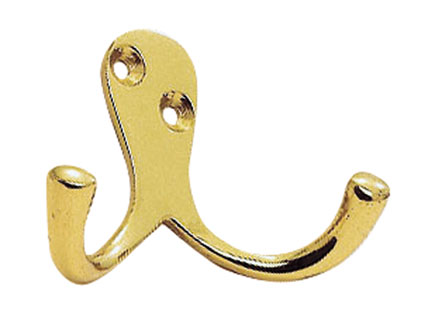 AA27 Victorian Double Robe Hook PB