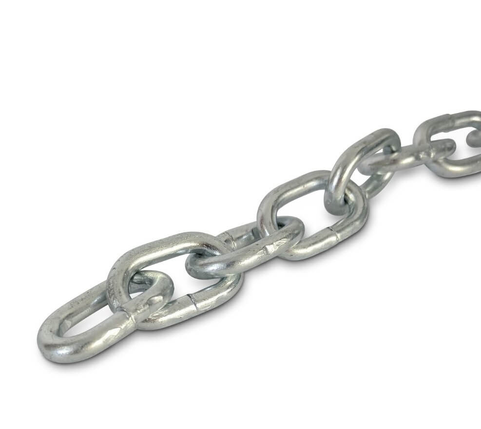 50m Galvanised Steel Chain - 2mm Thick, Welded Short Links For Craft, DIY, Gardening & Securing Items