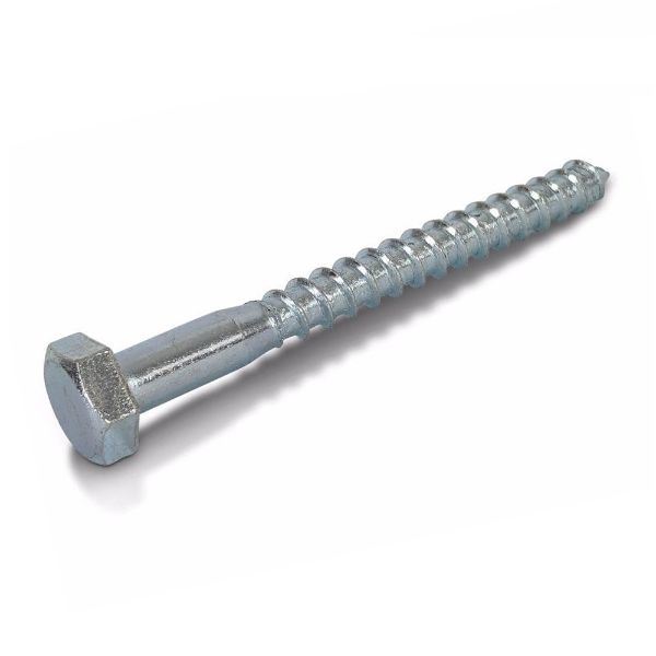 12mm DIAMETER ZINC HEX COACH SCREW & WASHER M12 LENGTH FROM 40mm TO 200mm 