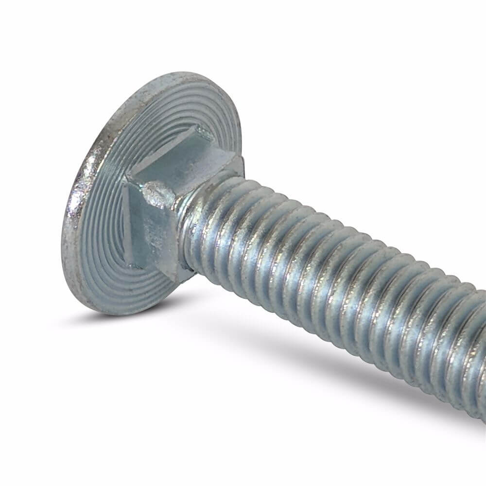 M10 M12 M16 ZINC CUP SQUARE CARRIAGE BOLT COACH SCREW WITH HEX FULL NUTS DIN 603 