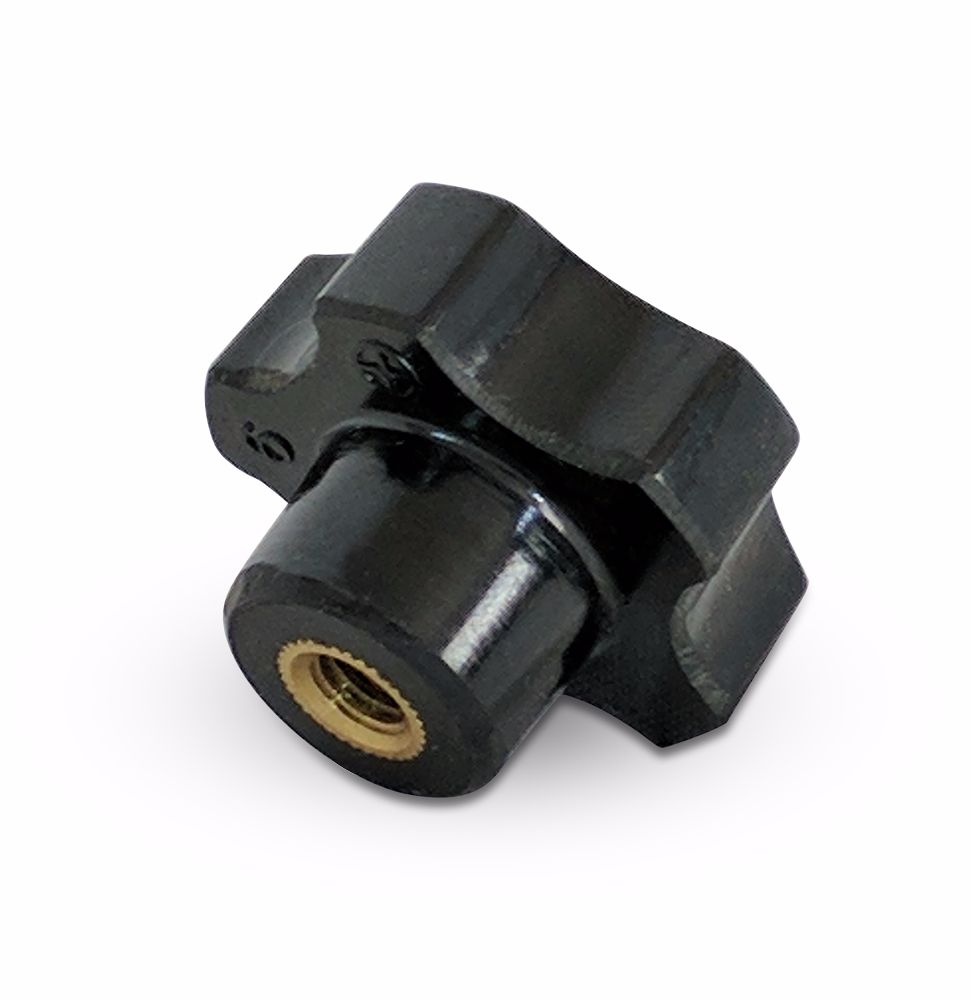Triangular knob screw d1 = 32mm made from thermoplast external thread M5 x 10mm