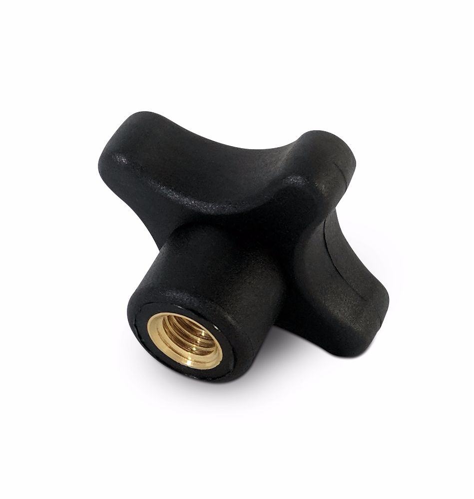 Triangular knob screw d1 = 32mm made from thermoplast external thread M5 x 10mm