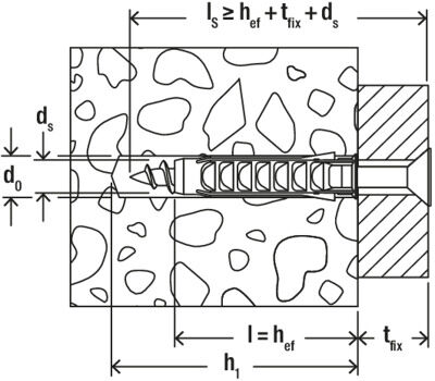 technical line drawing of Fischer Greenline SX wall plugs