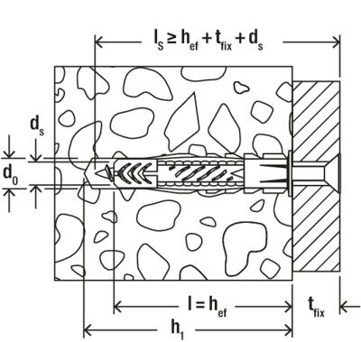 technical line drawing of Fischer Greenline UX wall plugs