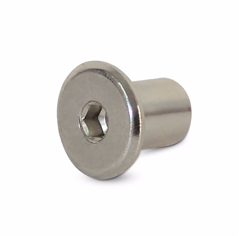 M6 Sleeve Nut With Flat Head Nickel