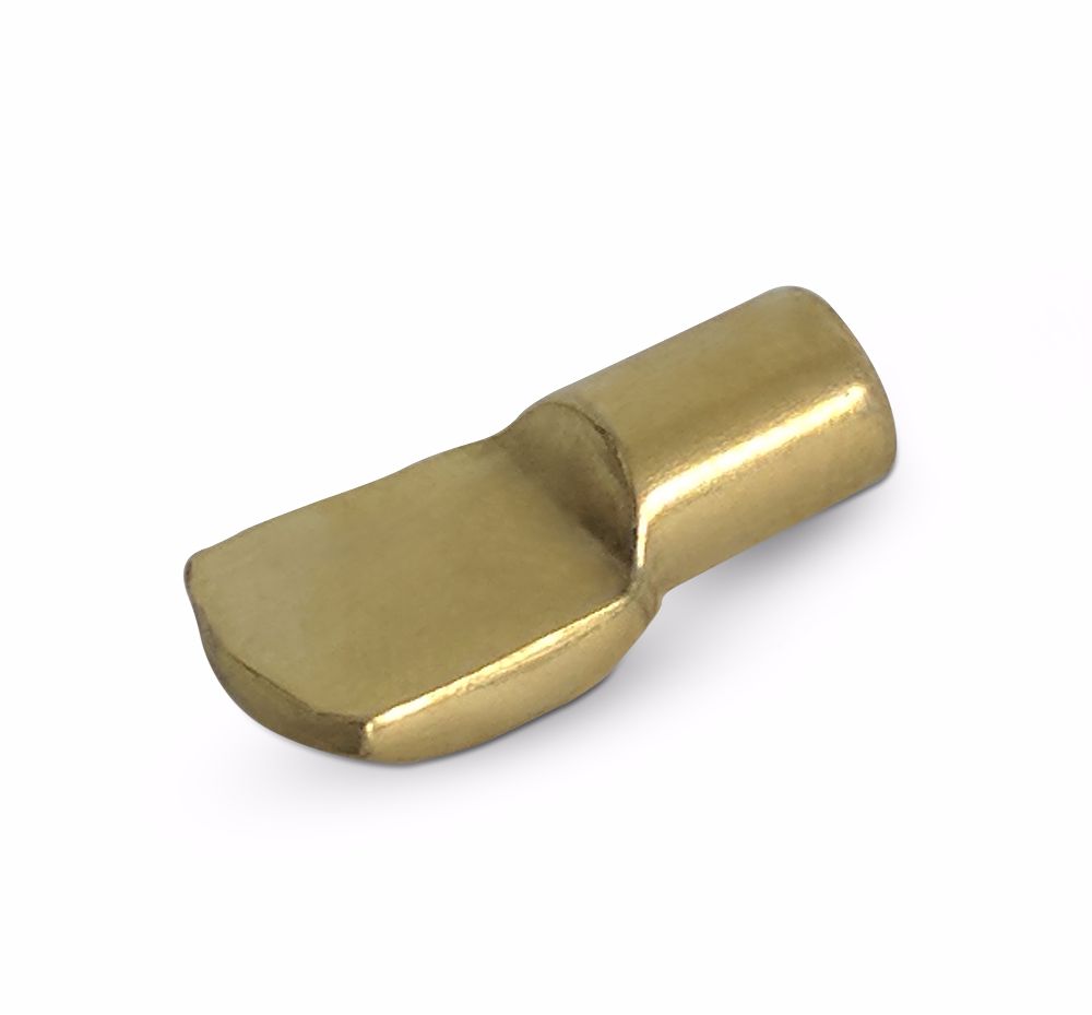 Spoon Plug-In Shelf Support 7mm Hole Brass