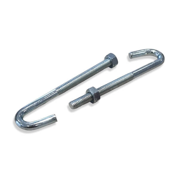 M6 x 60mm J Bolts (Hook Bolts) And Nuts
