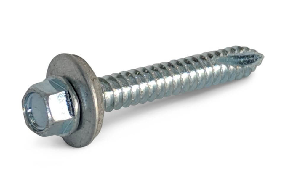 JCP Gash Point Self Drilling Tek Screw C/W 16mm EPDM Washer 6.3mm x 45mm