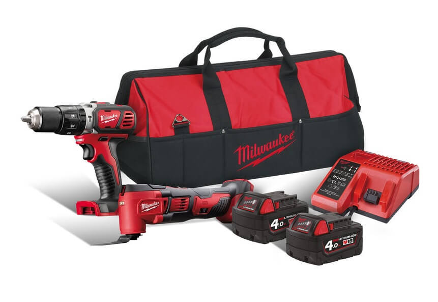 Milwaukee M18BPP2P402B Combi/MultiTool Twin Pack