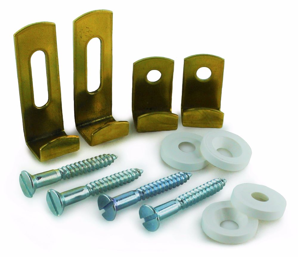 4 Piece Pol. Brass 4mm Mirror Fixing Set