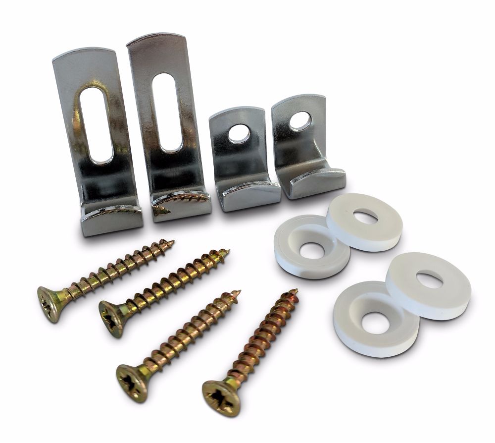 4 Piece Polished Chrome 6mm Mirror Fixing Set