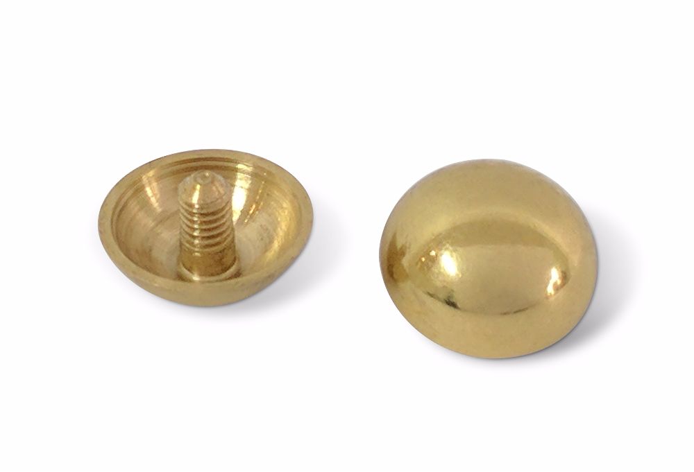 12mm Pol. Brass Dome Mirror Screw Caps 5BA
