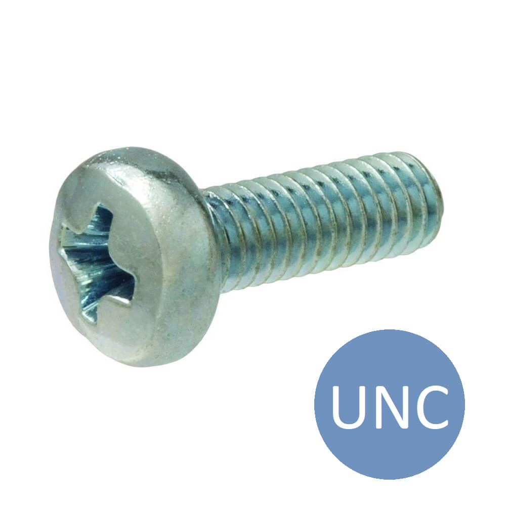 4-40 UNC x 1 Philips Pan Machine Screw BZP