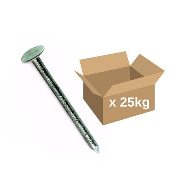 40 x 2.65mm Galvanised Clout Nails 25kg BOX