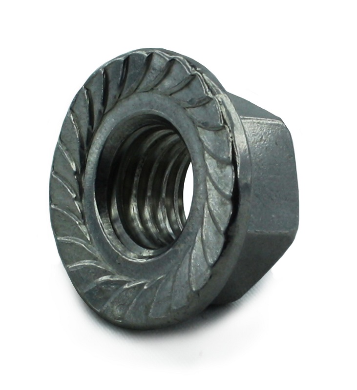 M8 SERRATED FLANGE NUT DIN. 6923 BZP