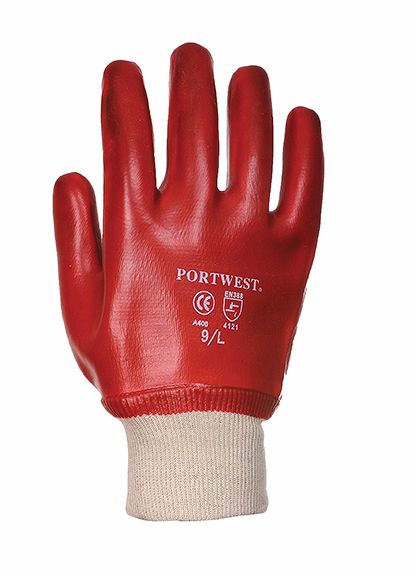 A400 PVC Knitwrist Glove Red XL (SZ 10)