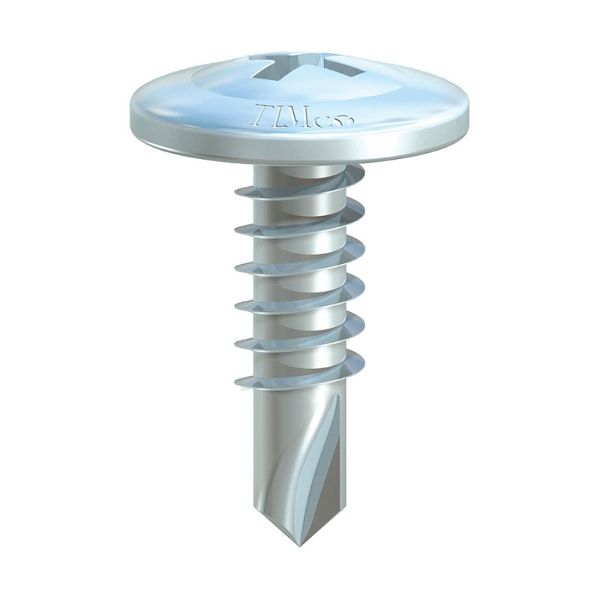 4.2mm x 25mm LowProfile PH2 Wafer Head Self Drilling Tek Screws BZP