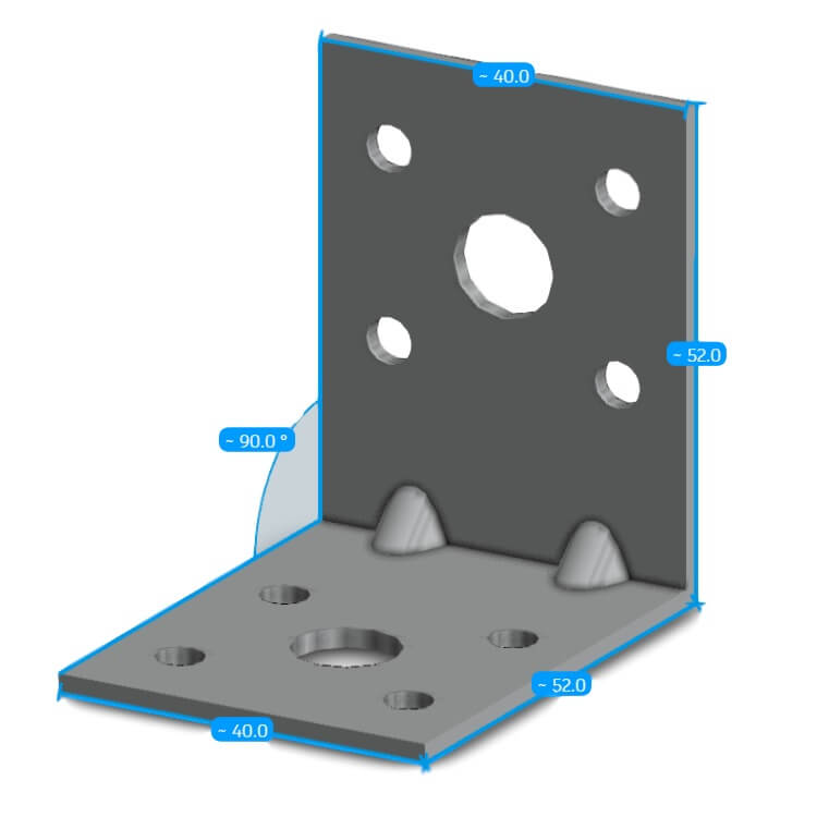 Heavy Duty Steel Angle Brackets - 4x4 Inch, 3/8" Thick - Made In USA (2 Pack)