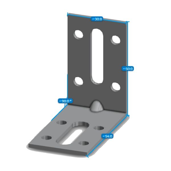 Technical line drawing of Simpson EFIXR553C50 adjustable angle bracket