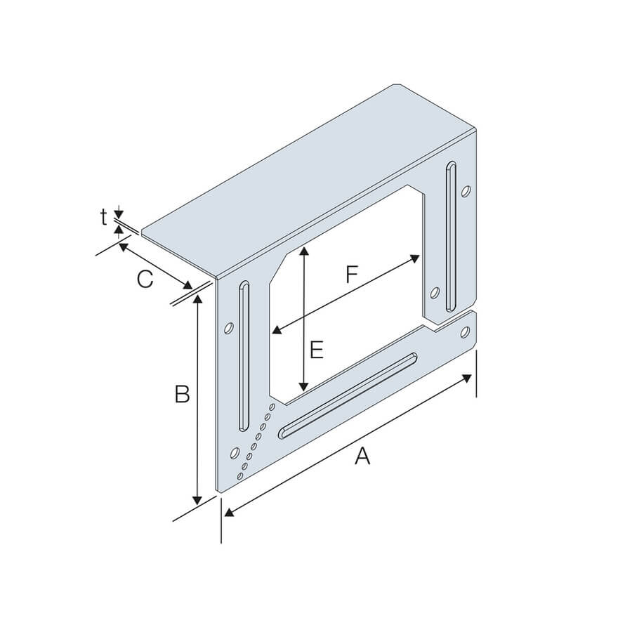 Technical line drawing of Simpson SNRK Solid Joist Reinforcing Kir