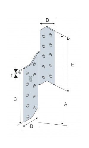 Technical line drawing of Simpson SPF pulin acnchor