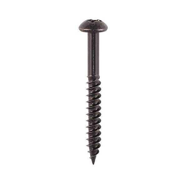 Buy Black Japanned Wood Screws 8g x 1 1/4 Pozi Round Black Jap Screws