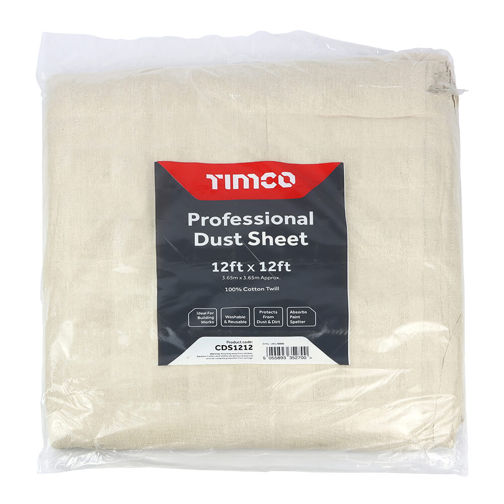 TIMco Professional Cotton Dust Sheet 12' x 9'