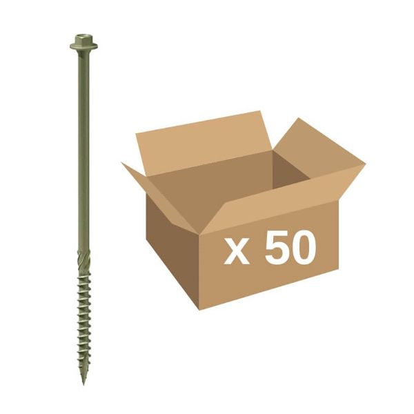 Organic Green Box of 50 TIMco 150INW Index Wafer Head Timber Screw 6.7 x 150 