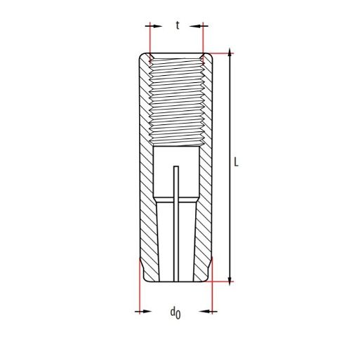 technical line drawing of TIMco WA drop-in anchor