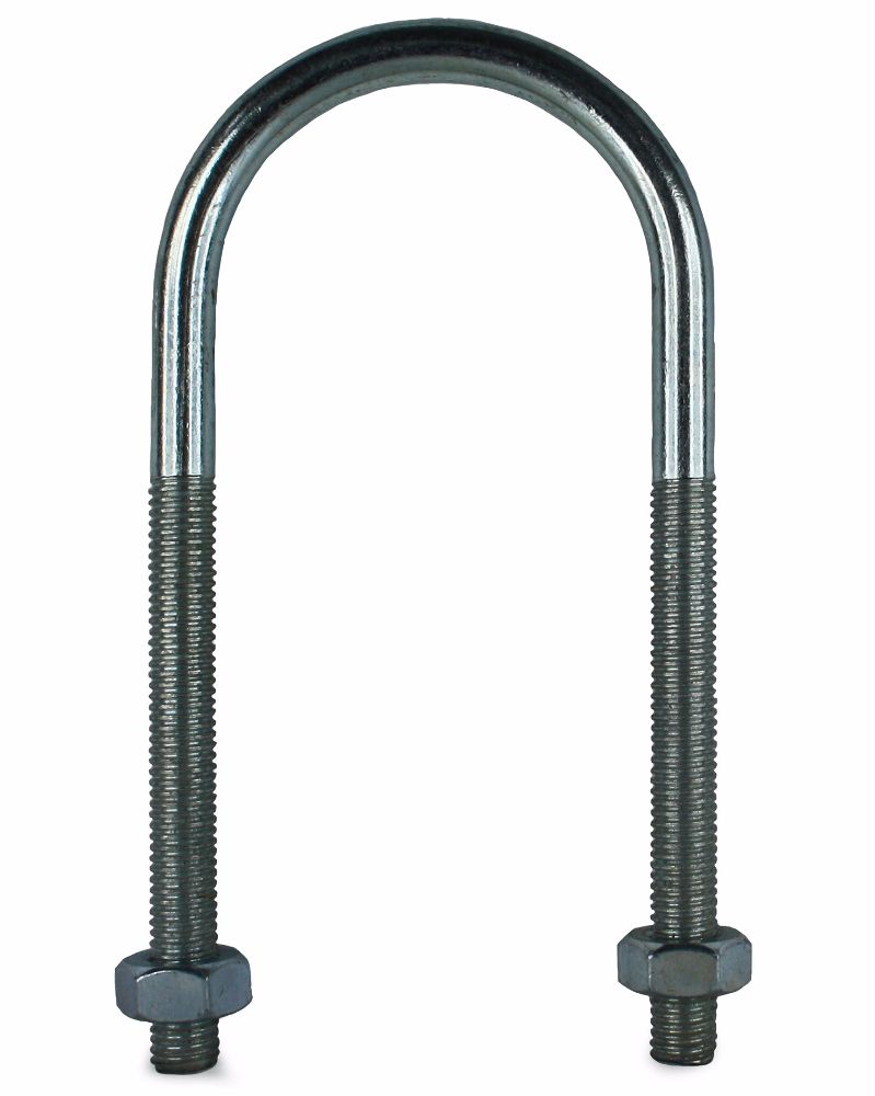 2 DIA EXTENDED U BOLTS MILD STEEL BZP