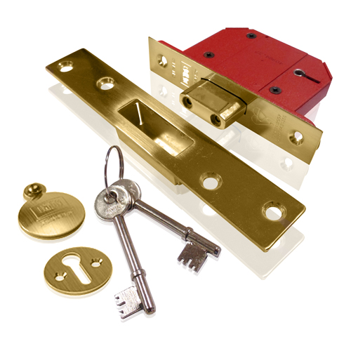 Union 5 Lever Mortice Deadlock 2.1/2  Brass