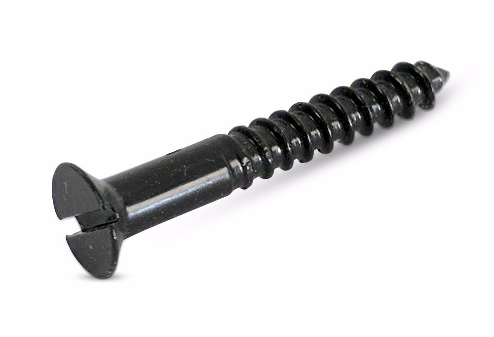 8g x 1 1/4 Black Japanned Slot CSK Wood Screw