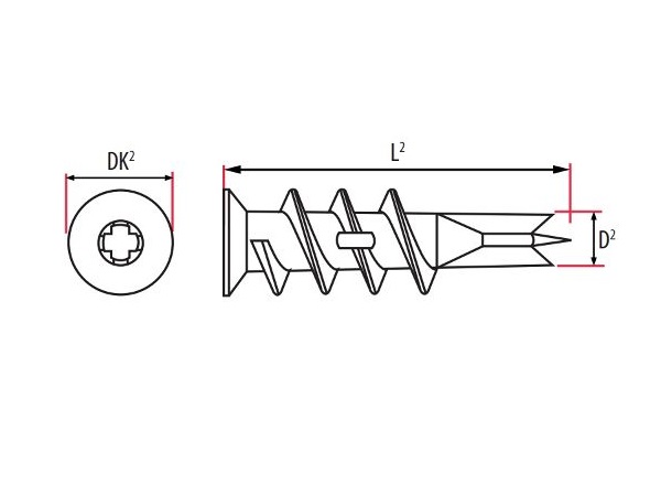 Technical line drawing of TIMco TBAN nylon speed plugs