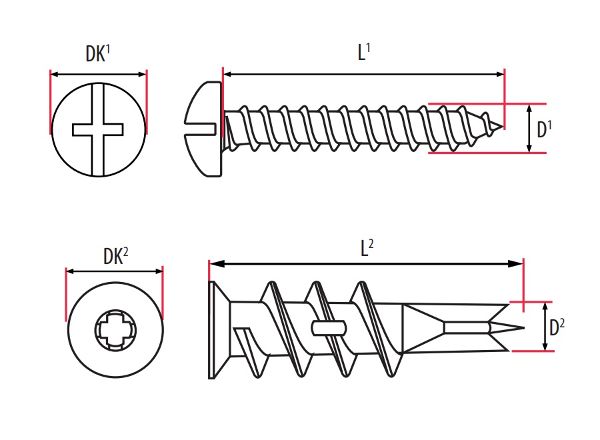 Technical line drawing of TIMco TBAZS metal speed plugs